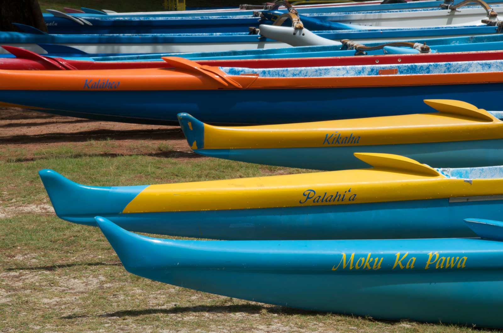 Lanikai Outrigger Canoes, Kailua Oahu Hawaii Pictures