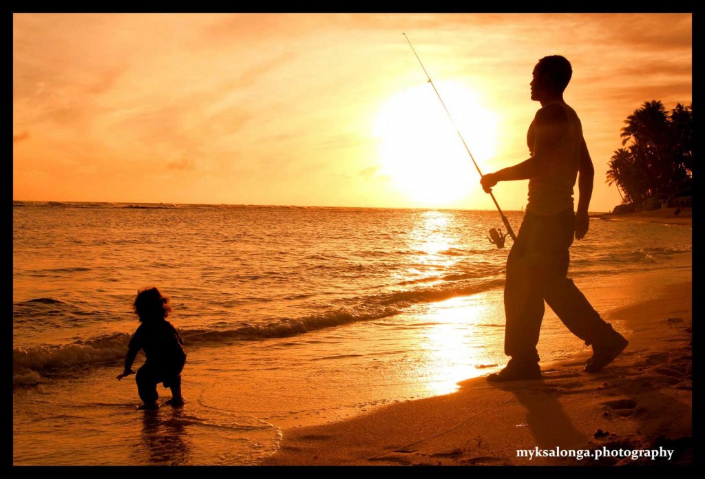 Hawaii Fisherman and Child