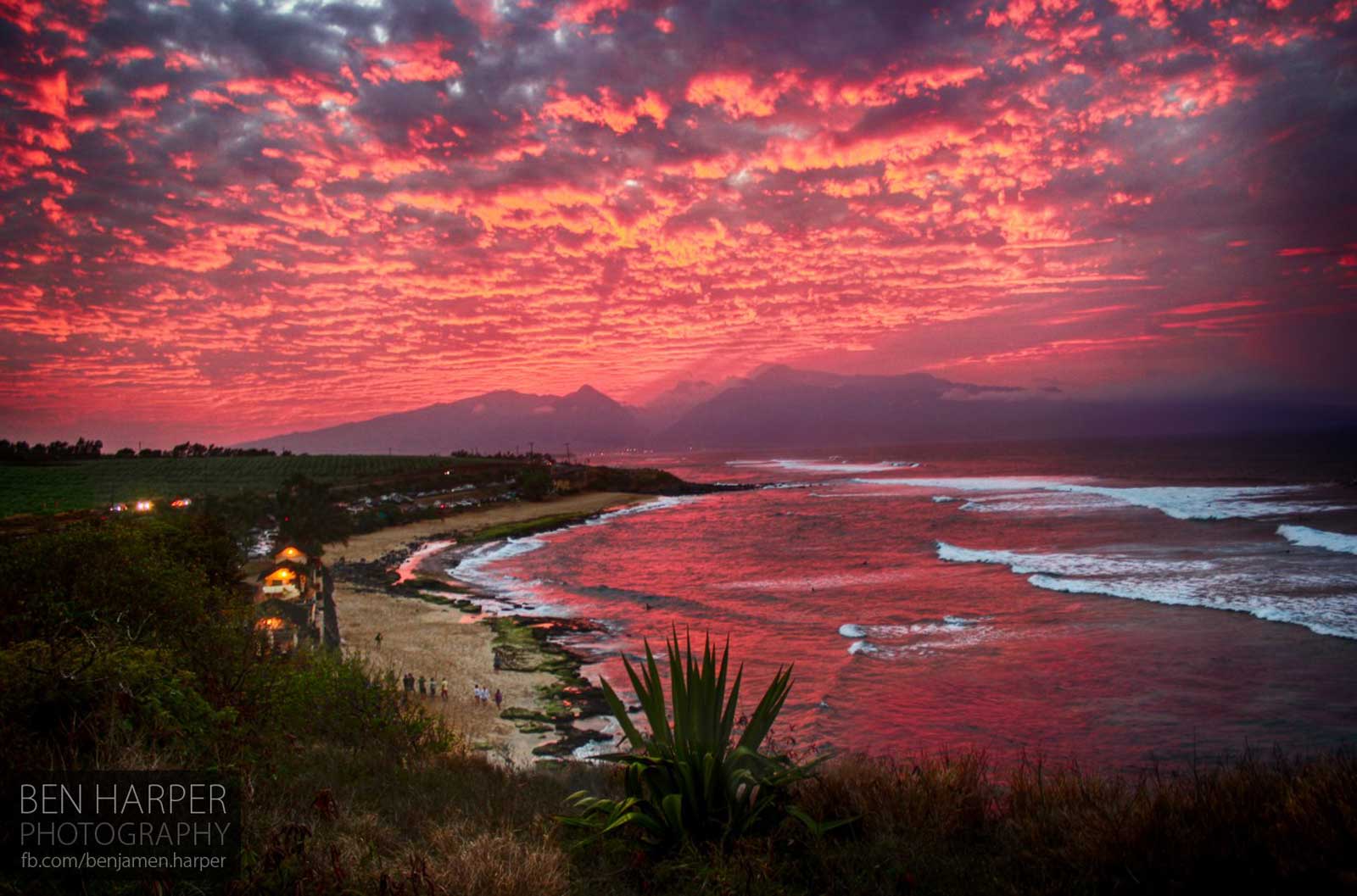 Hookipa Sunset, Maui Hawaii Pictures